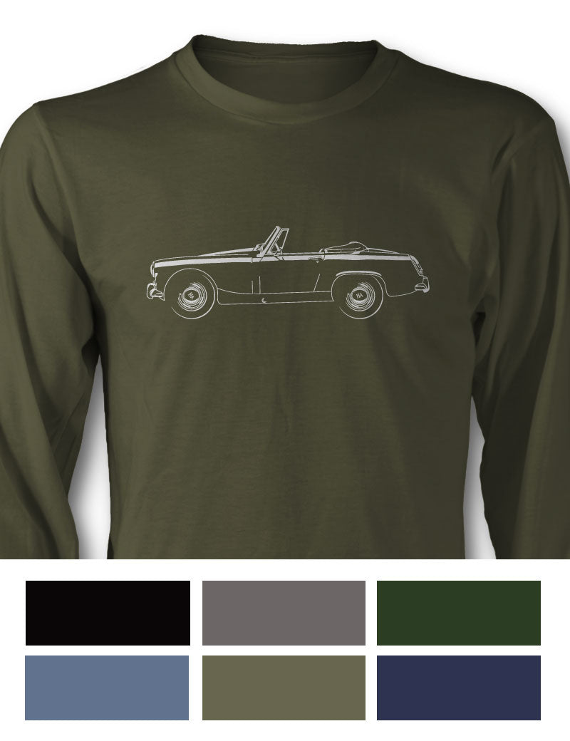 Austin Healey Sprite MKII MKIII Roadster Long Sleeve T-Shirt - Side View