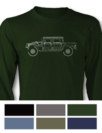 Hummer H1 Pick-Up 4x4 Long Sleeve T-Shirt - Side View