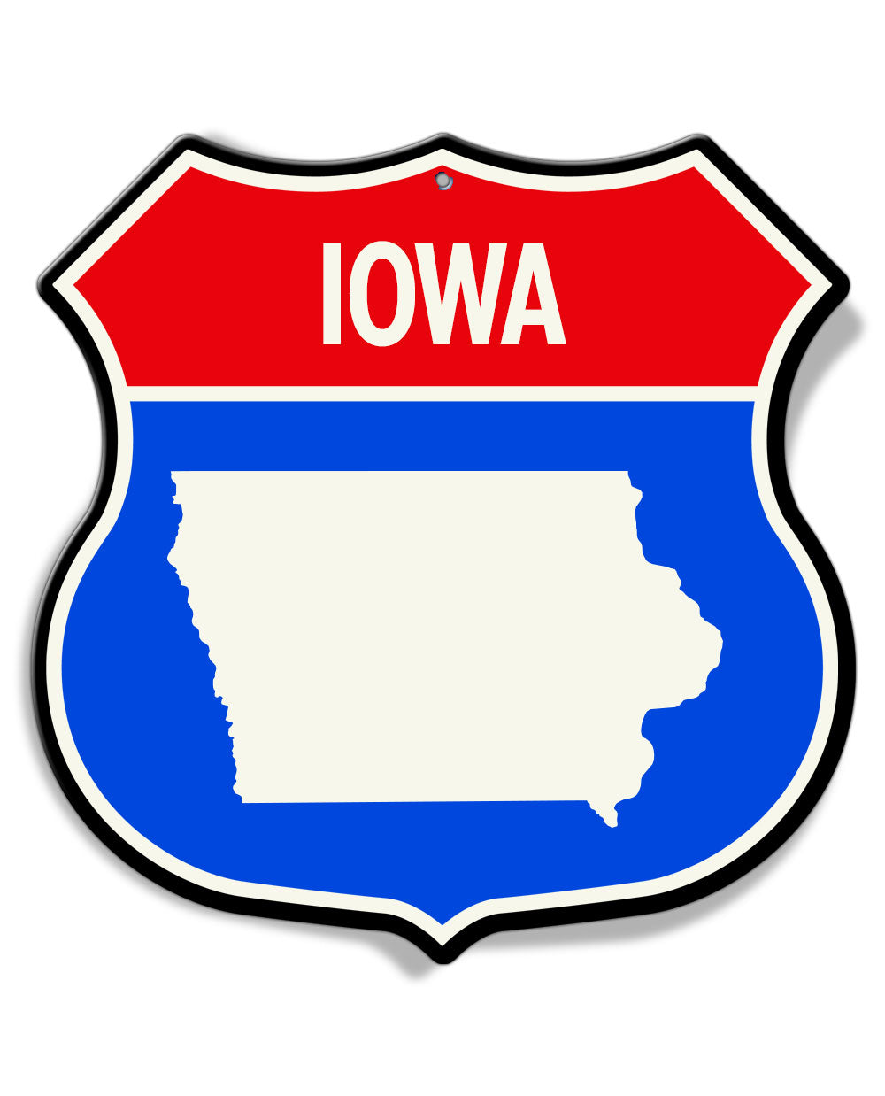 State of Iowa Interstate - Shield Shape - Aluminum Sign