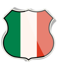 Italian Flag Shield - Aluminum Sign