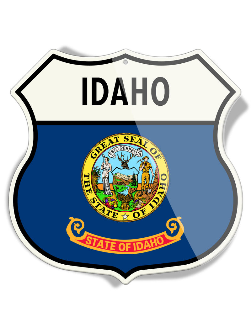 State Flag of Idaho - Shield Shape - Aluminum Sign
