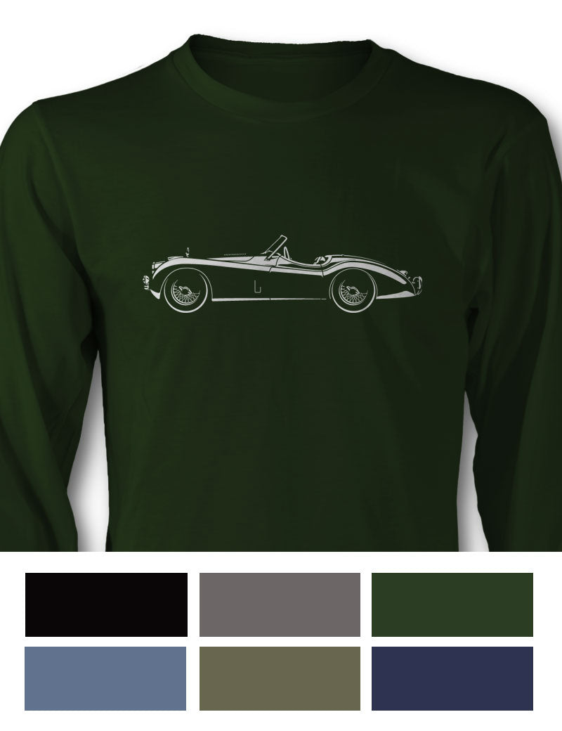 Jaguar XK 120  Convertible Long Sleeve T-Shirt - Side View