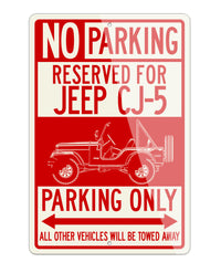 1972 - 1983 Jeep CJ5 CJ-5 Reserved Parking Only Sign
