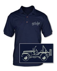 1972 - 1983 Jeep CJ5 CJ-5 Adult Pique Polo Shirt - Side View