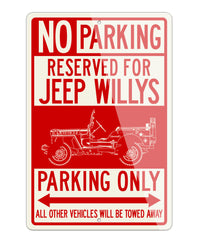 Jeep Willys WWII 1941 - 1945 Reserved Parking Only Sign