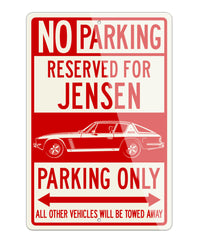 Jensen Interceptor Coupe Reserved Parking Only Sign
