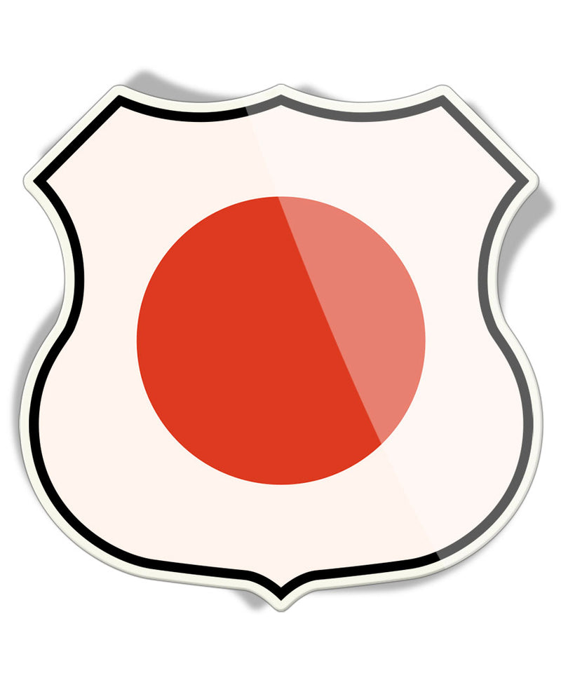 Japanese Flag Shield - Aluminum Sign