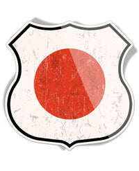 Japanese Flag Shield - Aluminum Sign