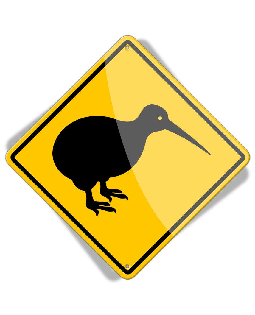 Caution Kiwi Crossing - Aluminum Sign
