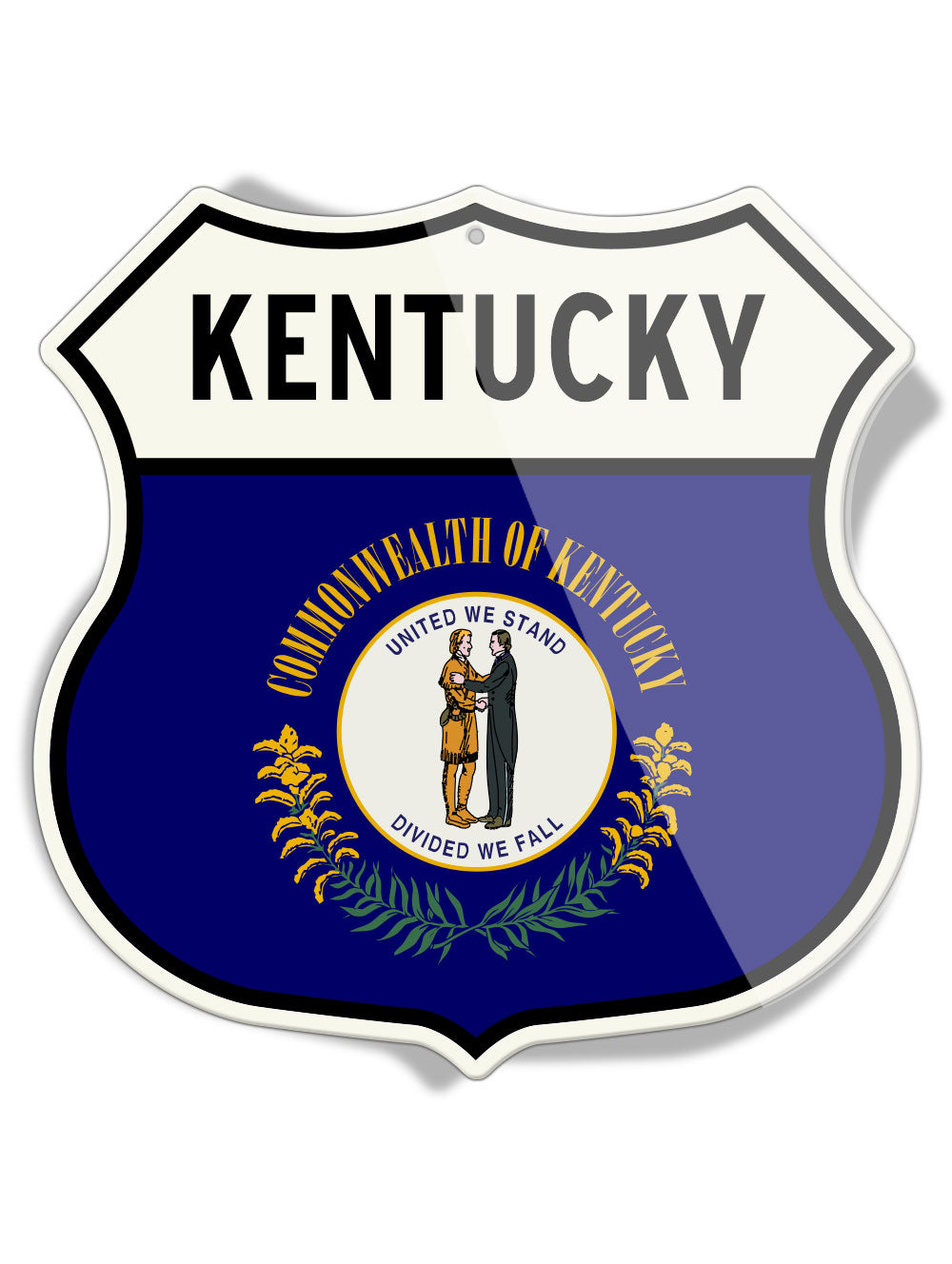 State Flag of Kentucky - Shield Shape - Aluminum Sign