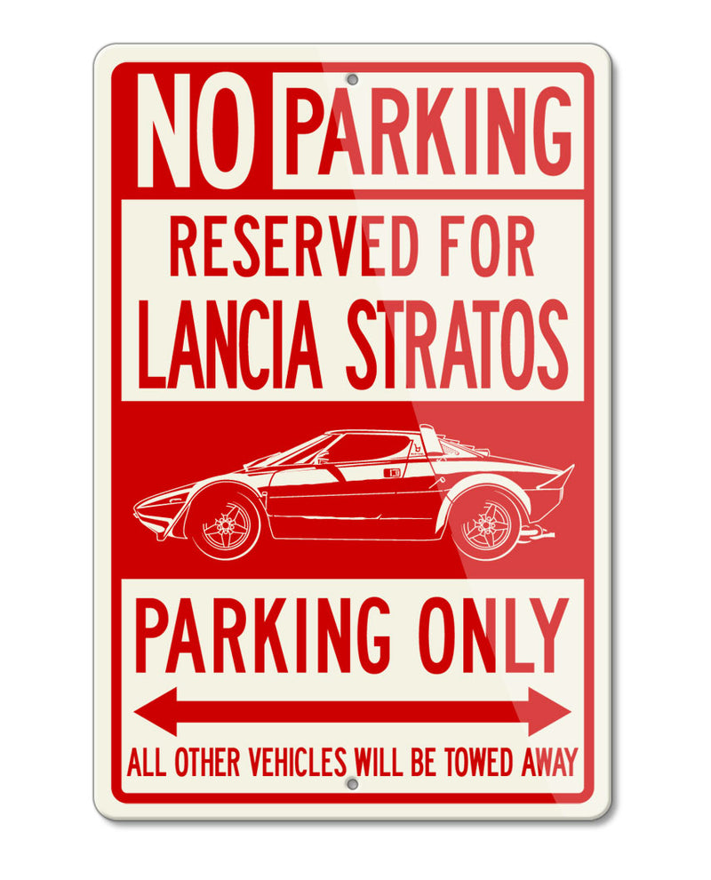 Lancia Stratos Coupe Reserved Parking Only Sign