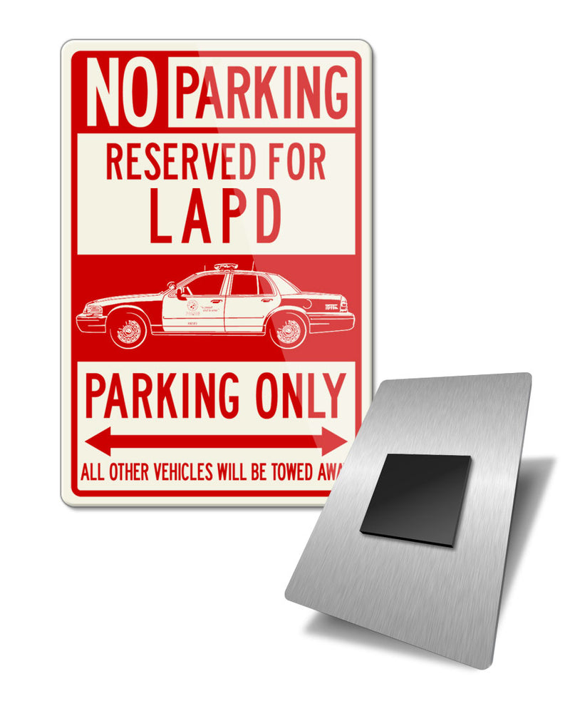 Ford Crown Victoria LAPD Reserved Parking Fridge Magnet