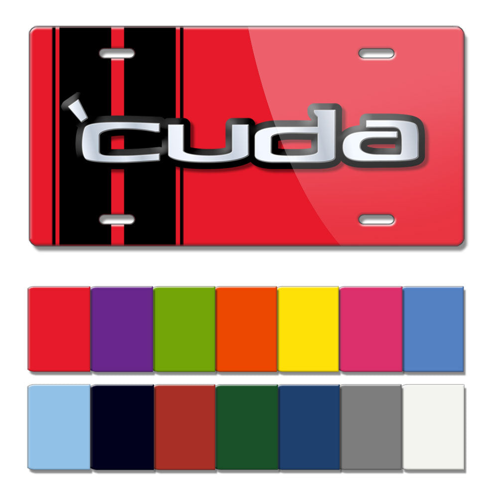 1970 - 1974 Plymouth 'Cuda Emblem Novelty License Plate – Legend Lines, image size:1000x1000