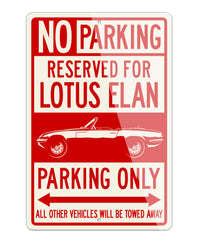 Lotus Elan Convertible Reserved Parking Only Sign