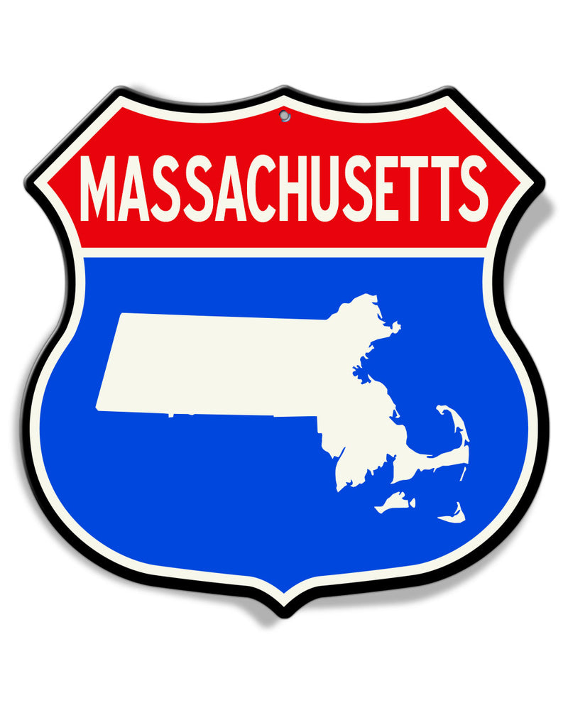 State of Massachussetts Interstate - Shield Shape - Aluminum Sign