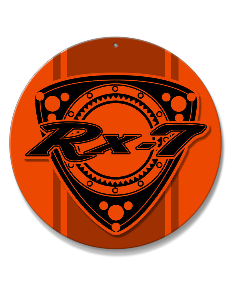 Mazda Rx-7 Series 1 Rotary Emblem Round Aluminum Sign