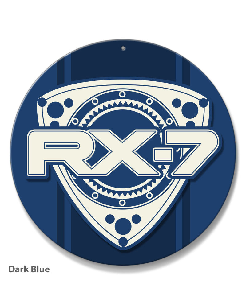 Mazda Rx-7 Series 2 Rotary Emblem Round Aluminum Sign