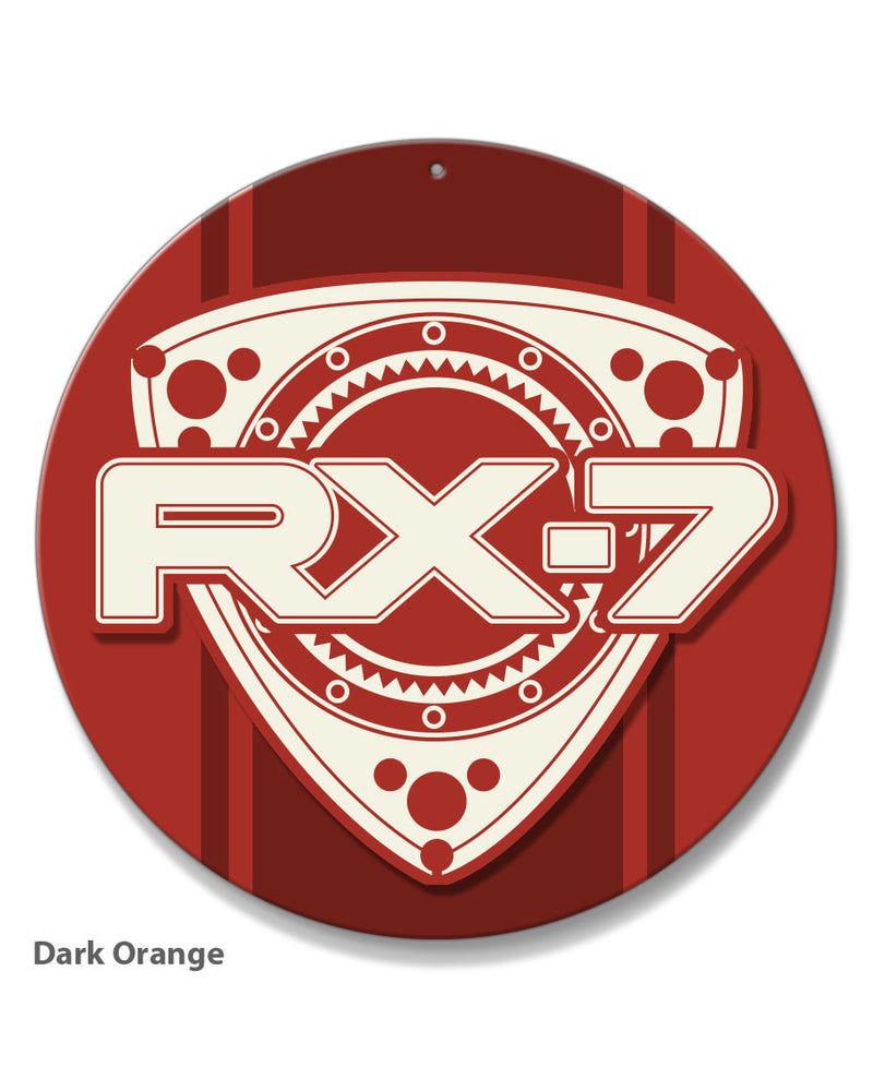 Mazda Rx-7 Series 2 Rotary Emblem Round Aluminum Sign