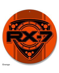 Mazda Rx-7 Series 2 Rotary Emblem Round Aluminum Sign