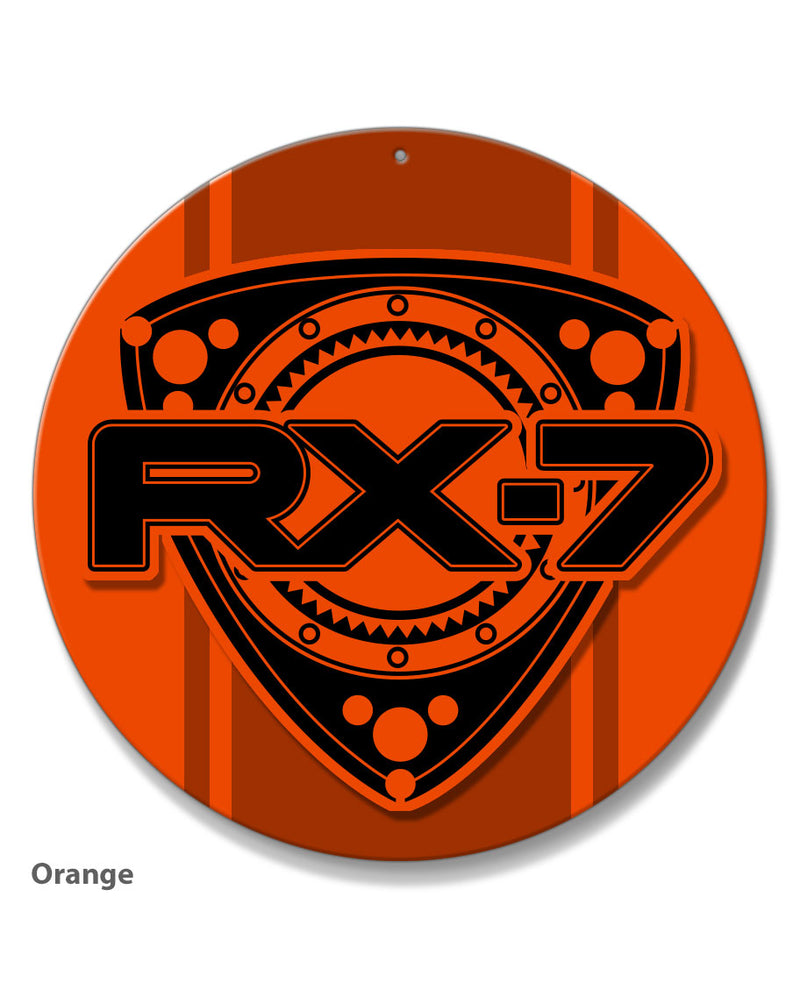 Mazda Rx-7 Series 2 Rotary Emblem Round Aluminum Sign