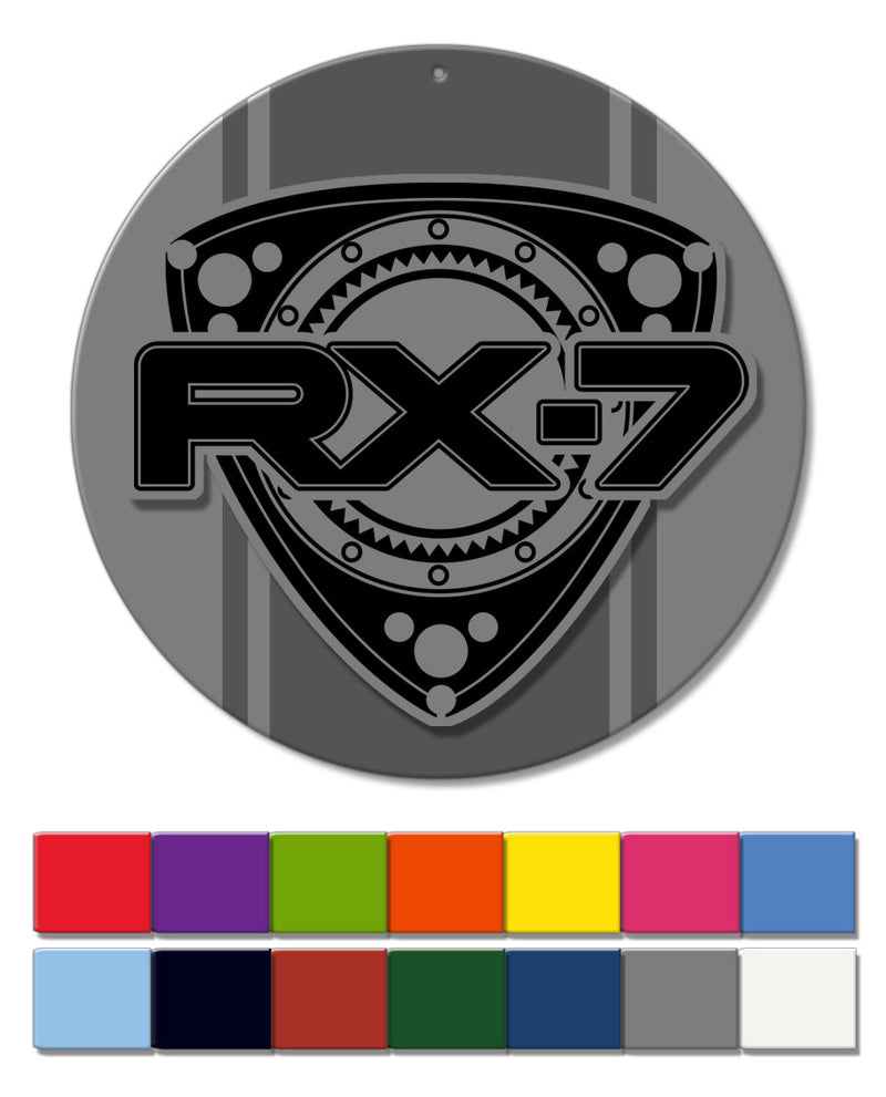 Mazda Rx-7 Series 2 Rotary Emblem Round Aluminum Sign