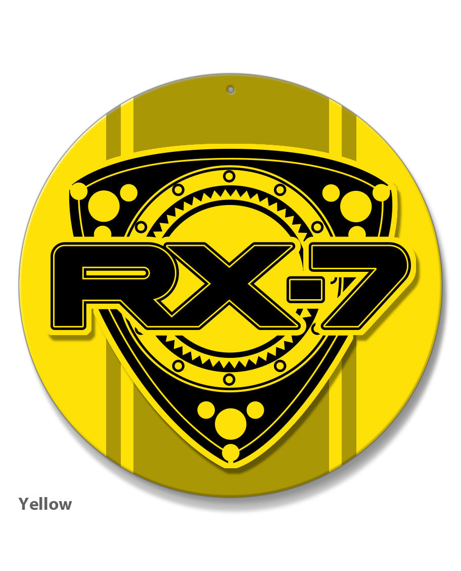 Mazda Rx-7 Series 2 Rotary Emblem Round Aluminum Sign – Legend Lines