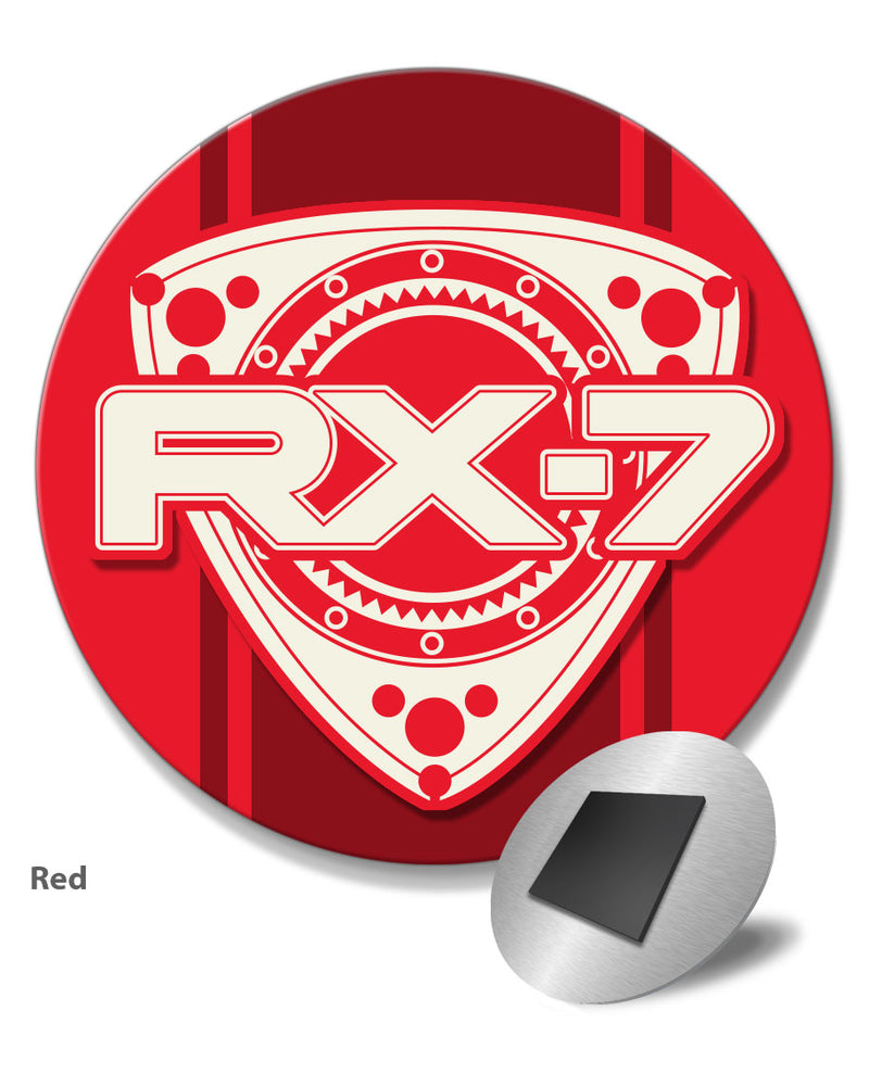 Mazda Rx-7 Series 2 Rotary Emblem Round Fridge Magnet