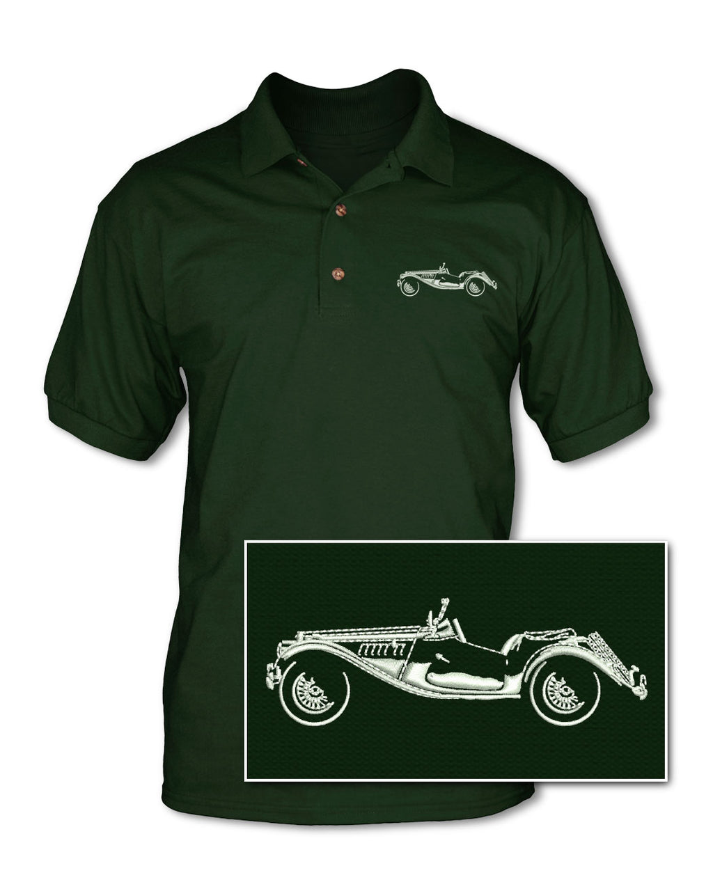 MG TF Roadster Adult Pique Polo Shirt - Side View