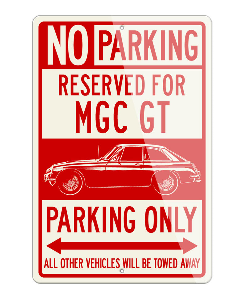 MG MGC GT Coupe Reserved Parking Only Sign