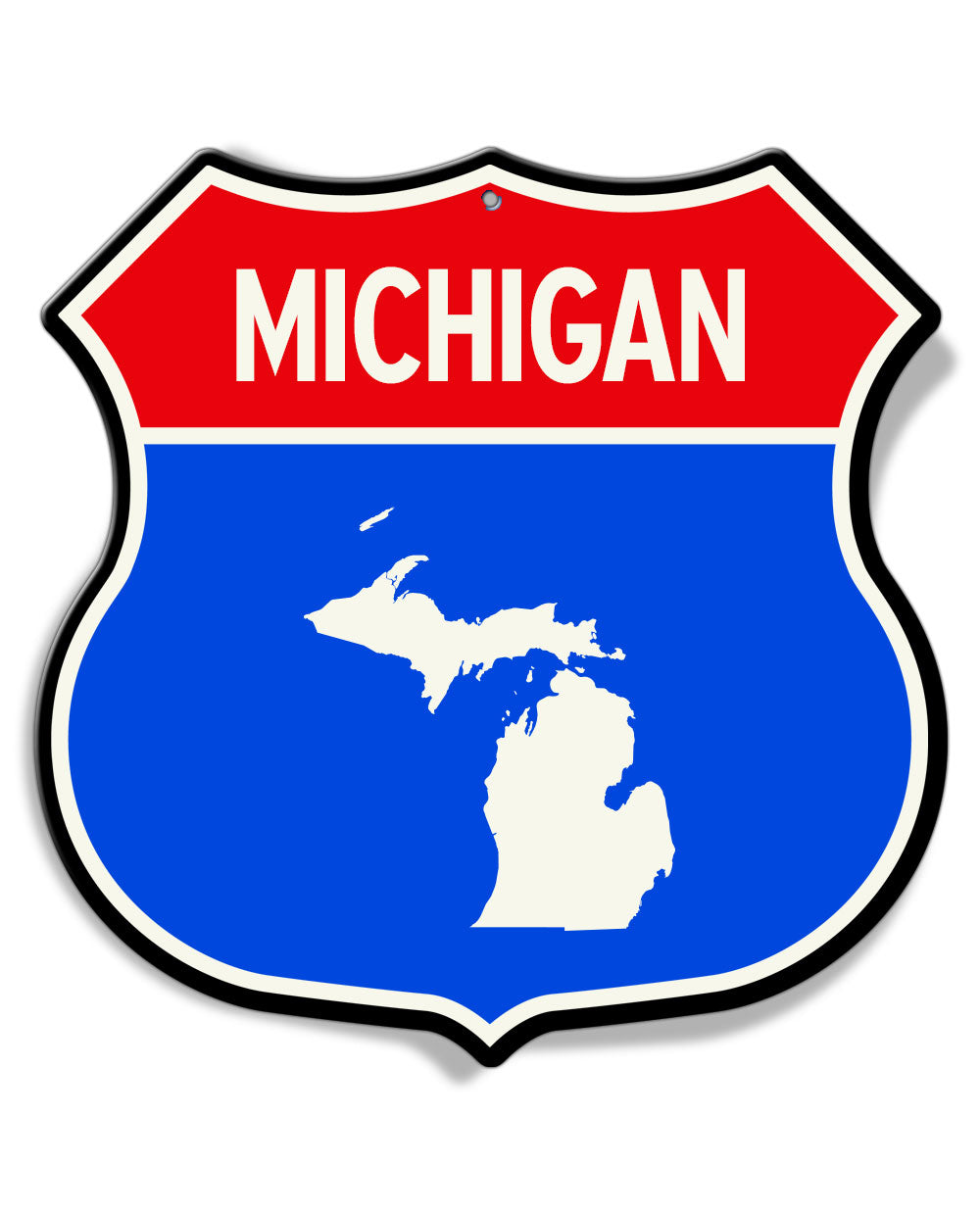 State of Michigan Interstate - Shield Shape - Aluminum Sign – Legend Lines