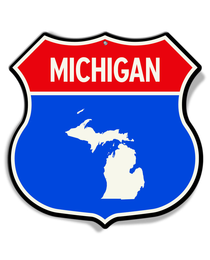 State of Michigan Interstate - Shield Shape - Aluminum Sign