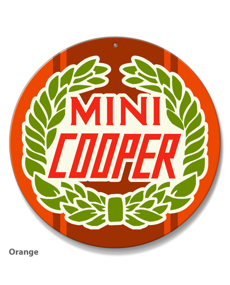 Mini Cooper Emblem Round Aluminum Sign
