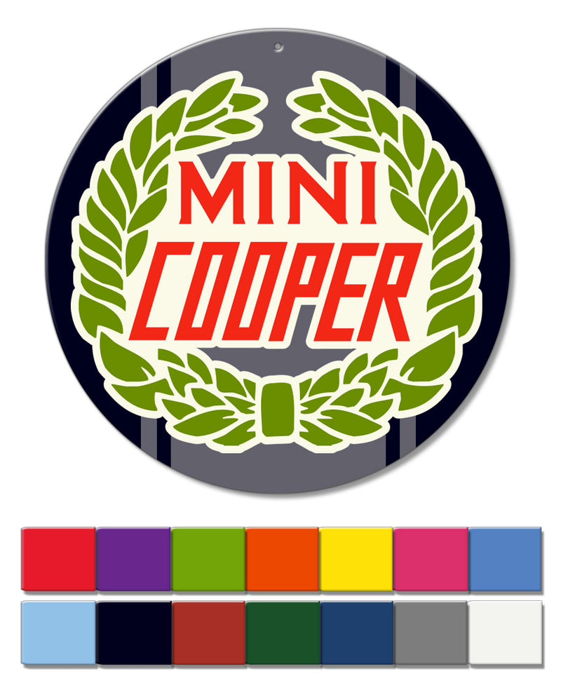 Mini Cooper Emblem Round Aluminum Sign