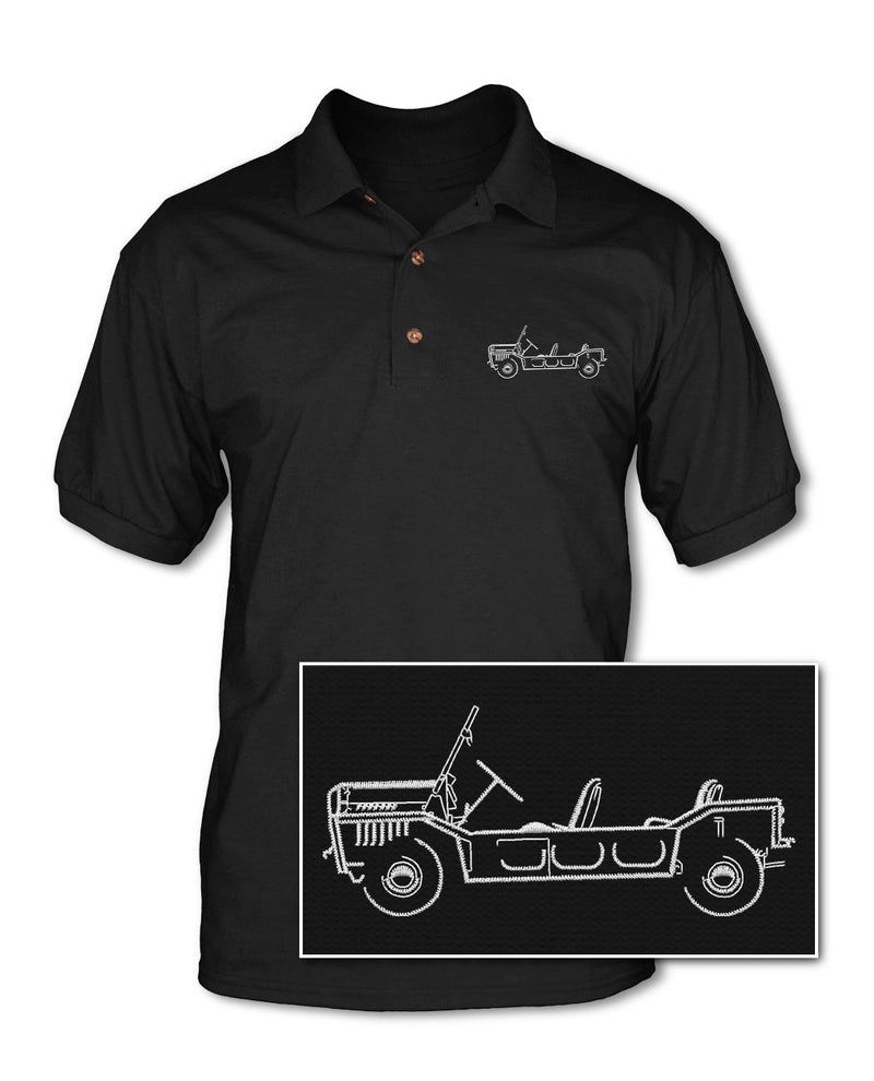 Austin Mini Moke Adult Pique Polo Shirt - Side View