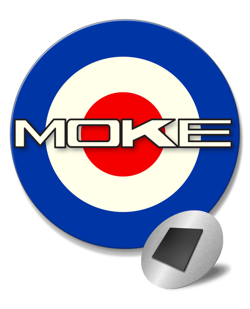 Mini Moke RAF Emblem Round Fridge Magnet