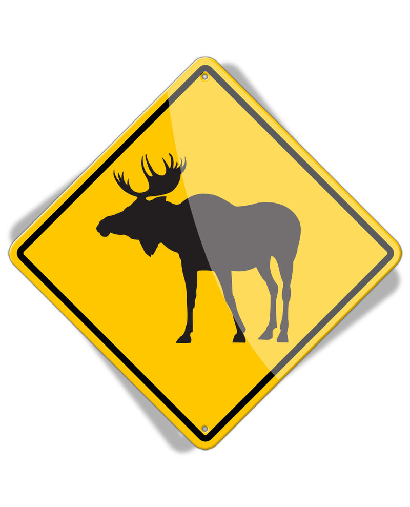 Caution Moose Crossing - Aluminum Sign