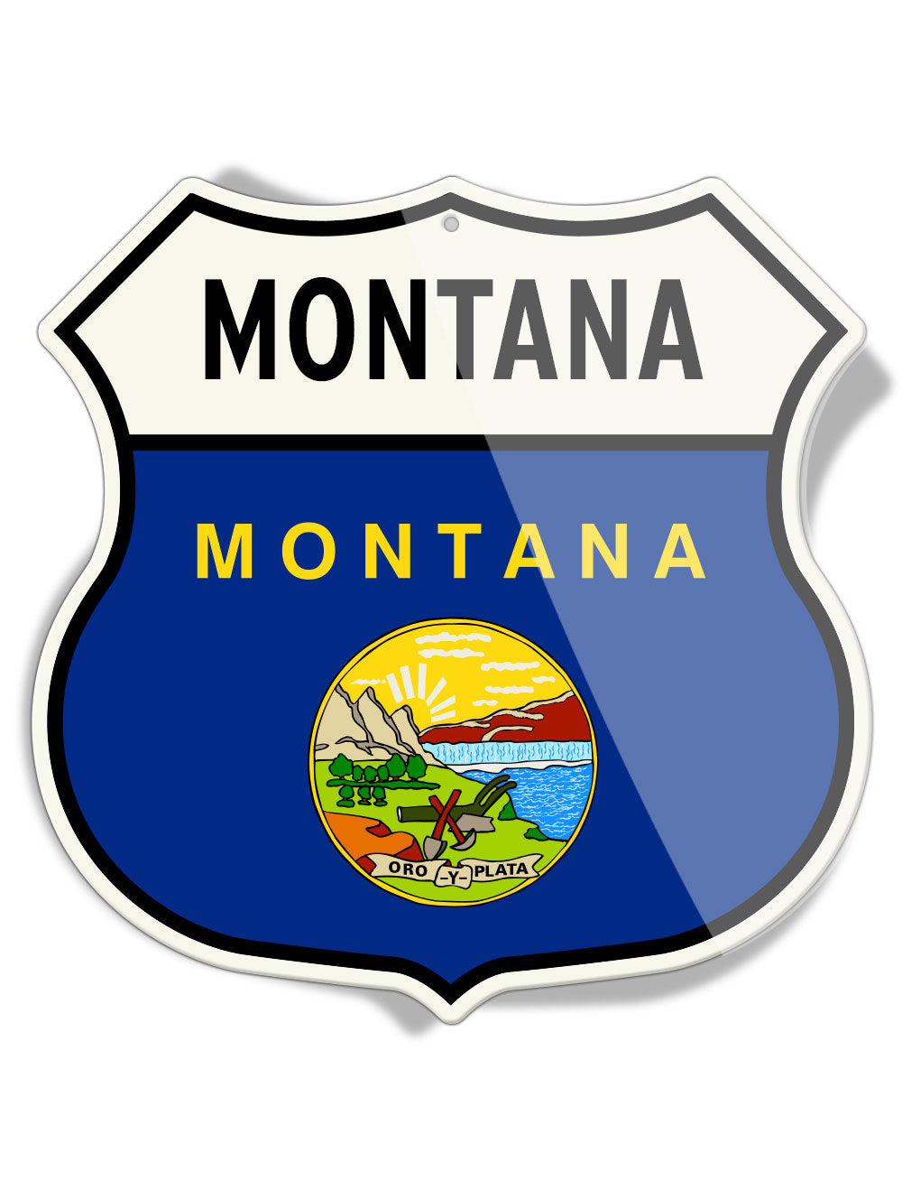 State Flag of Montana - Shield Shape - Aluminum Sign