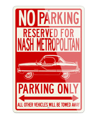 1954 Nash Metropolitan Reserved Parking Only Sign