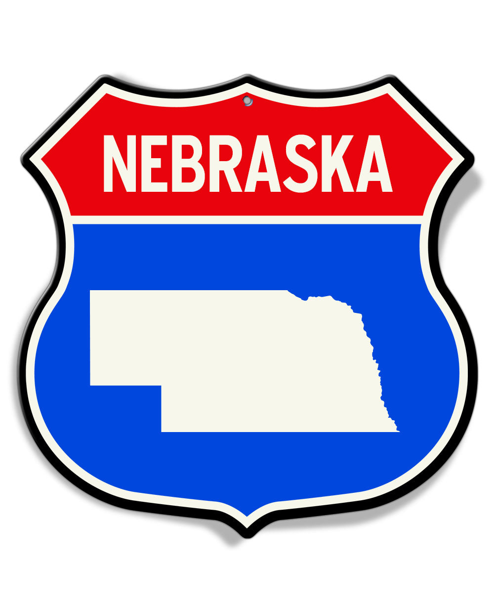 State of Nebraska Interstate - Shield Shape - Aluminum Sign
