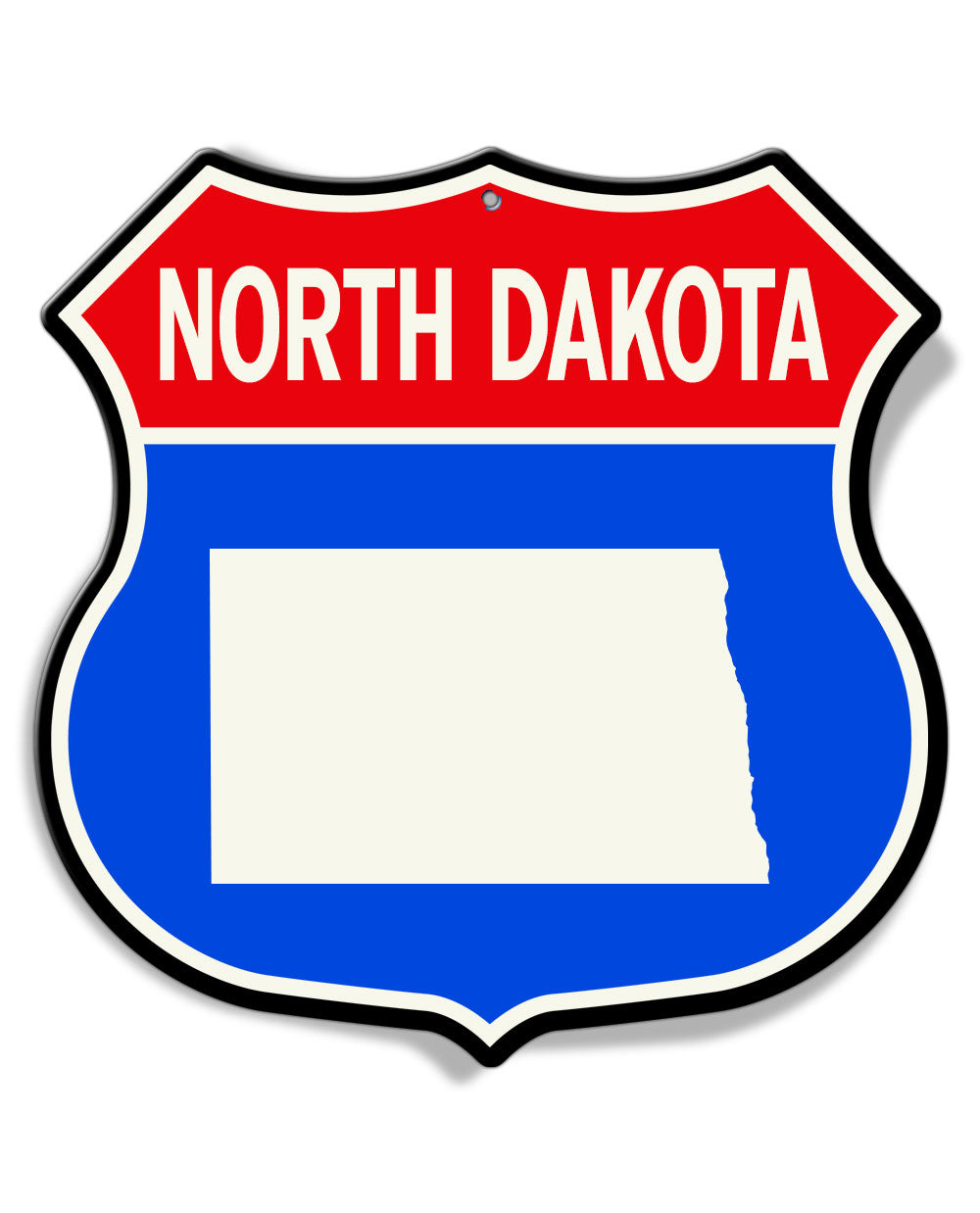 State of North Dakota Interstate - Shield Shape - Aluminum Sign