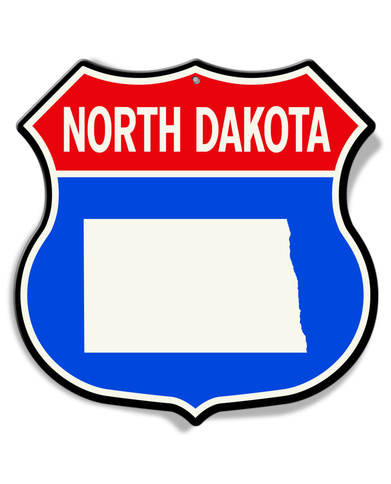 State of North Dakota Interstate - Shield Shape - Aluminum Sign