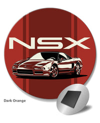 Acura - Honda NSX 3/4 Front View Emblem Round Fridge Magnet