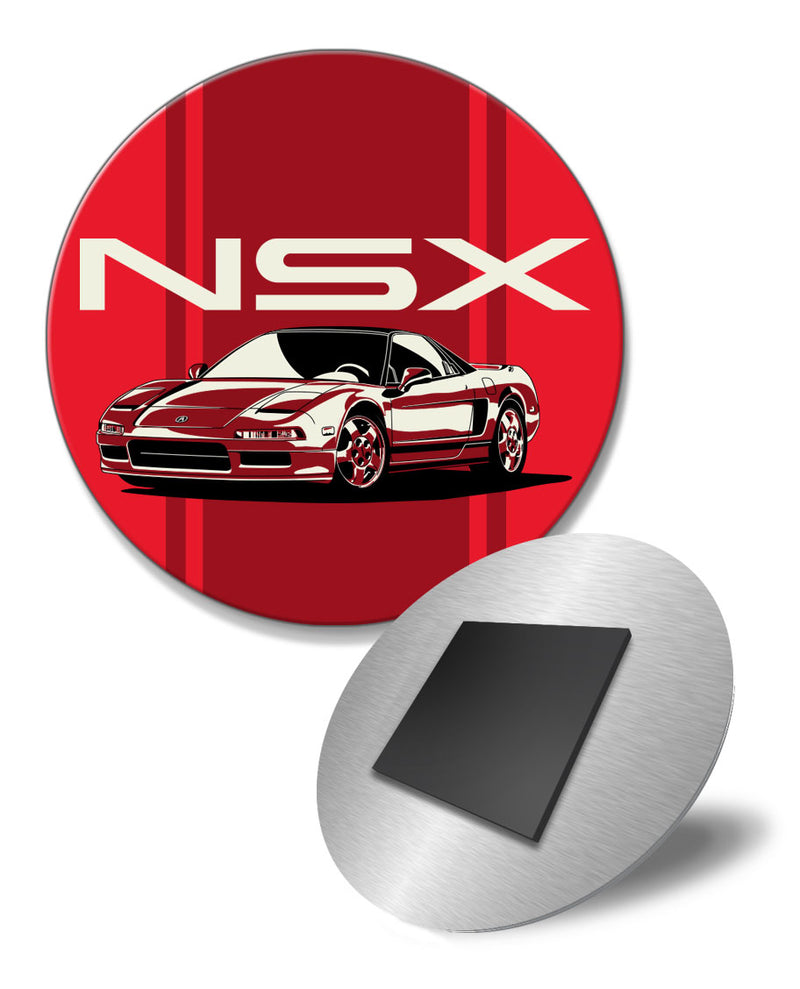 Acura - Honda NSX 3/4 Front View Emblem Round Fridge Magnet