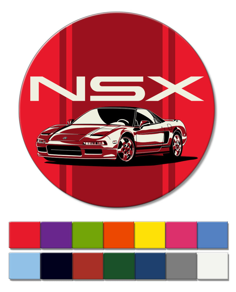 Acura - Honda NSX 3/4 Front View Emblem Round Fridge Magnet