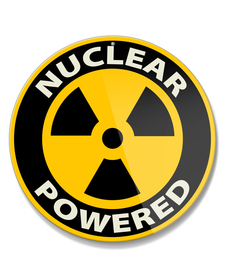 Nuclear Warning Round Aluminum Sign