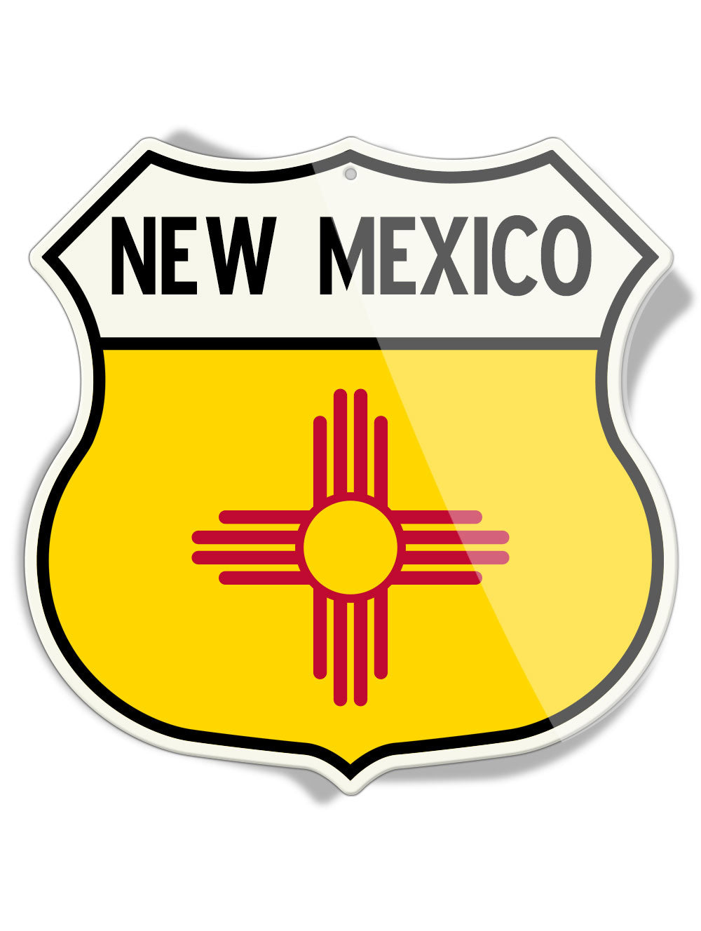 State Flag of New Mexico - Shield Shape - Aluminum Sign