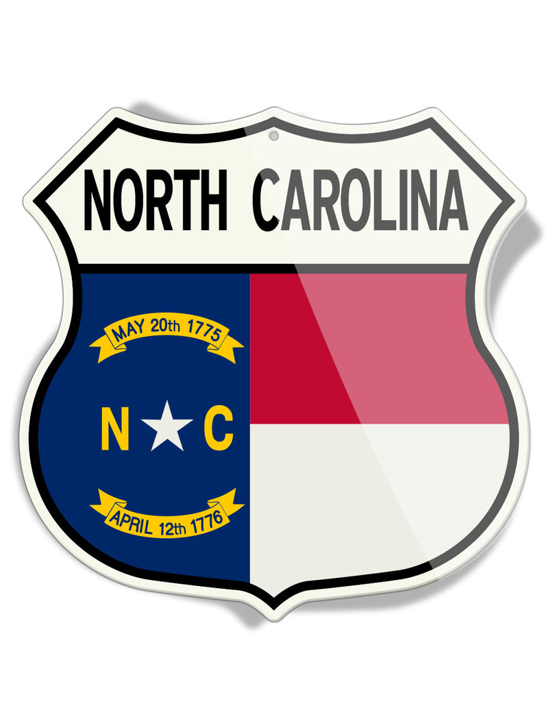 State Flag of North Carolina - Classic Style - Aluminum Sign