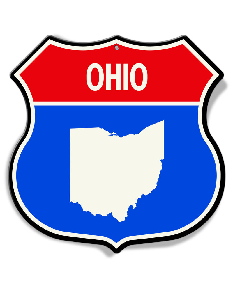 State of Ohio Interstate - Shield Shape - Aluminum Sign