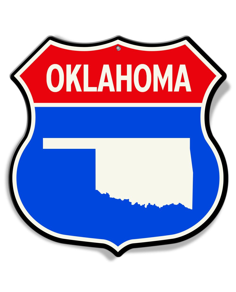 State of Oklahoma Interstate - Shield Shape - Aluminum Sign