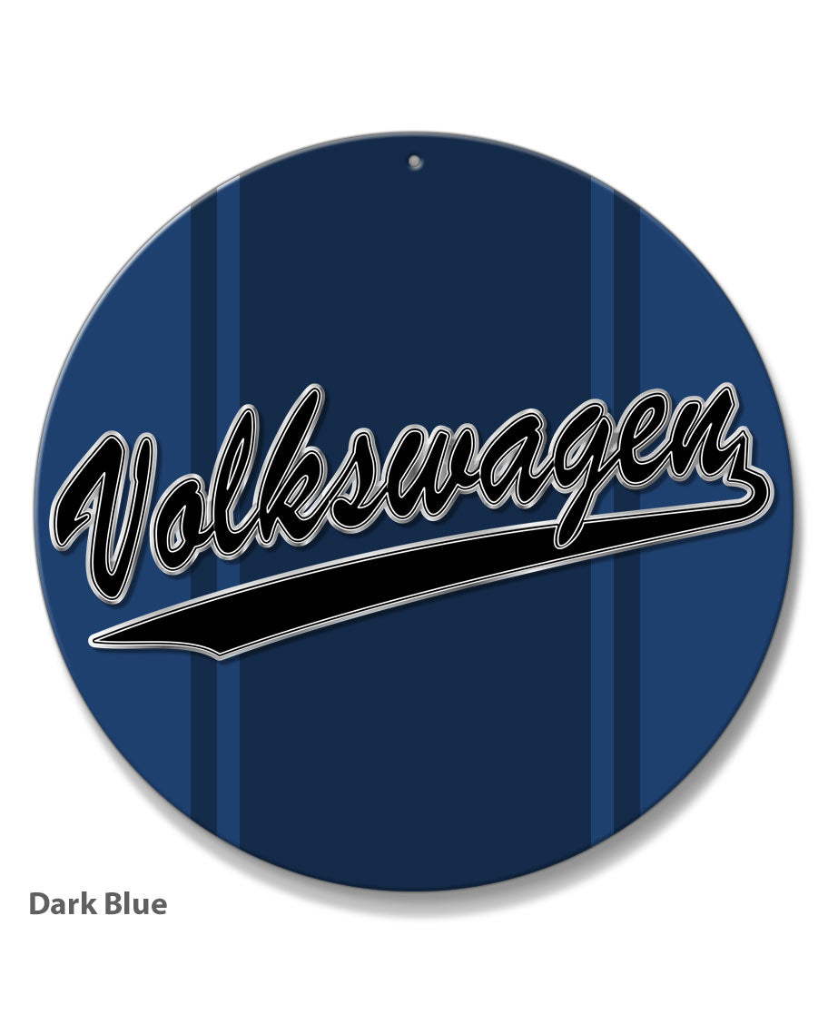 Vintage Volkswagen Emblem Round Aluminum Sign – Legend Lines